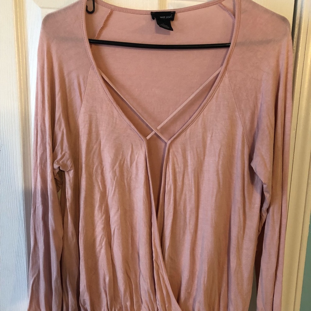 SOLD | Pink faux wrap top